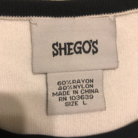 Vintage Shego’s Two Piece Black White Tank Top + Cardigan Sweater Twin Set S M L - Picture 15 of 16